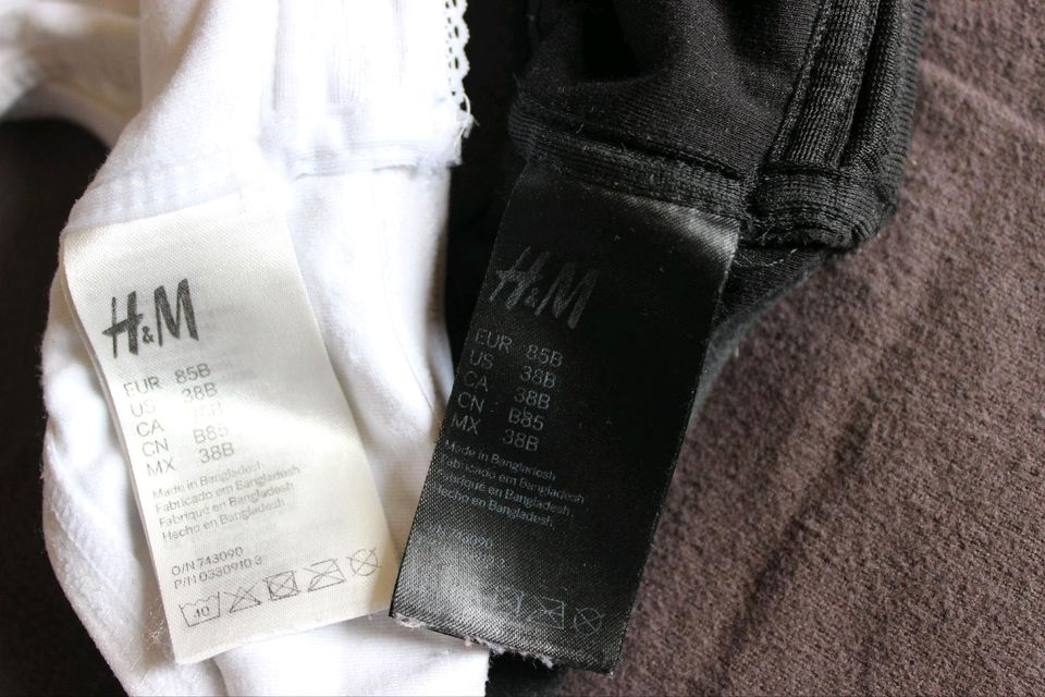 2 Still-BHs von H&M 85B in Drei Gleichen