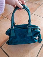 Velour Leder Tasche petrol metallic quaste Bayern - Erlenbach am Main  Vorschau