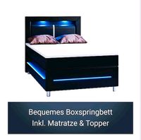 Boxspringbetten Norfolk 120x200 cm in Schwarz mit LED Beleuchtung Kr. München - Kirchheim bei München Vorschau