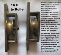 Segelrigg: 2x Seitenrolle, Messing, L: 92 mm, 140 g, 16 € / St. Sachsen-Anhalt - Halle Vorschau