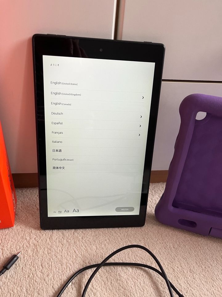 amazon fire HD10 Kids Edition Tablett violette Hülle 32 GB OVP in Vetschau