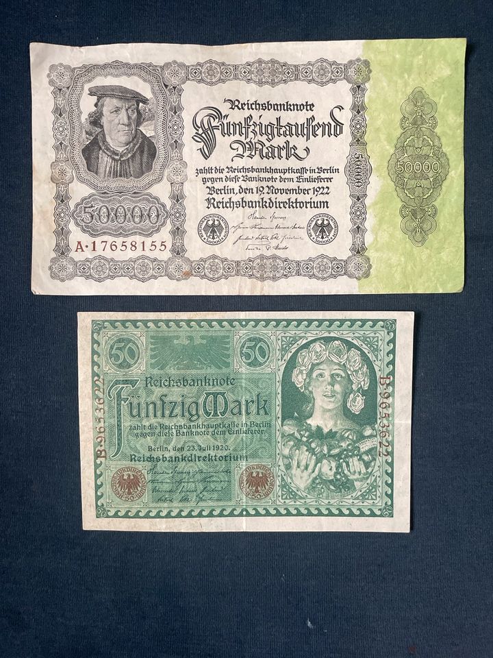Reichsbanknoten, Alte Banknoten in Geldern