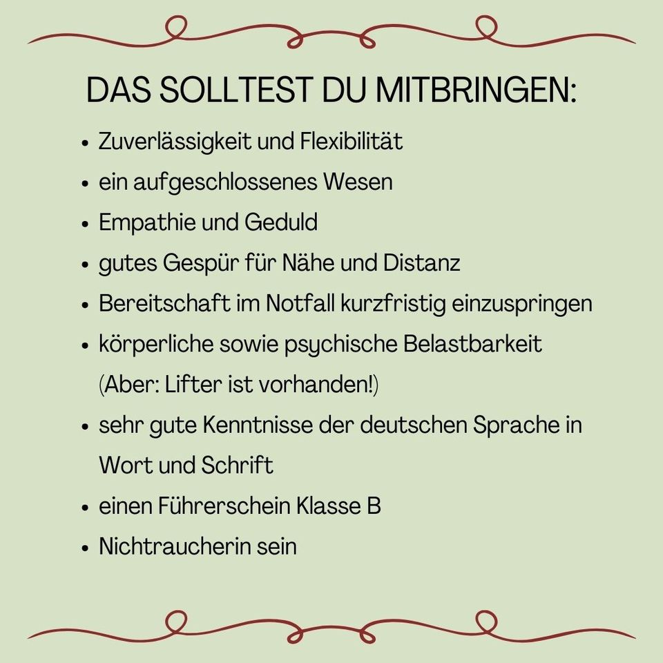 Persönliche Assistenz in Dinslaken gesucht! in Dinslaken