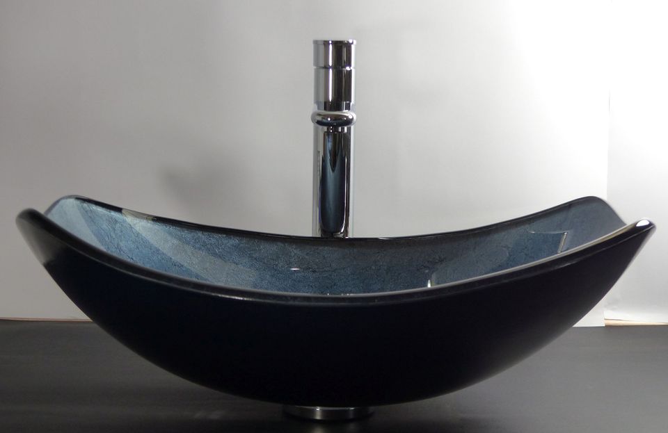 Aufsatz Glas Waschtisch oval eckig blau grau Waschbecken NEU in Solingen