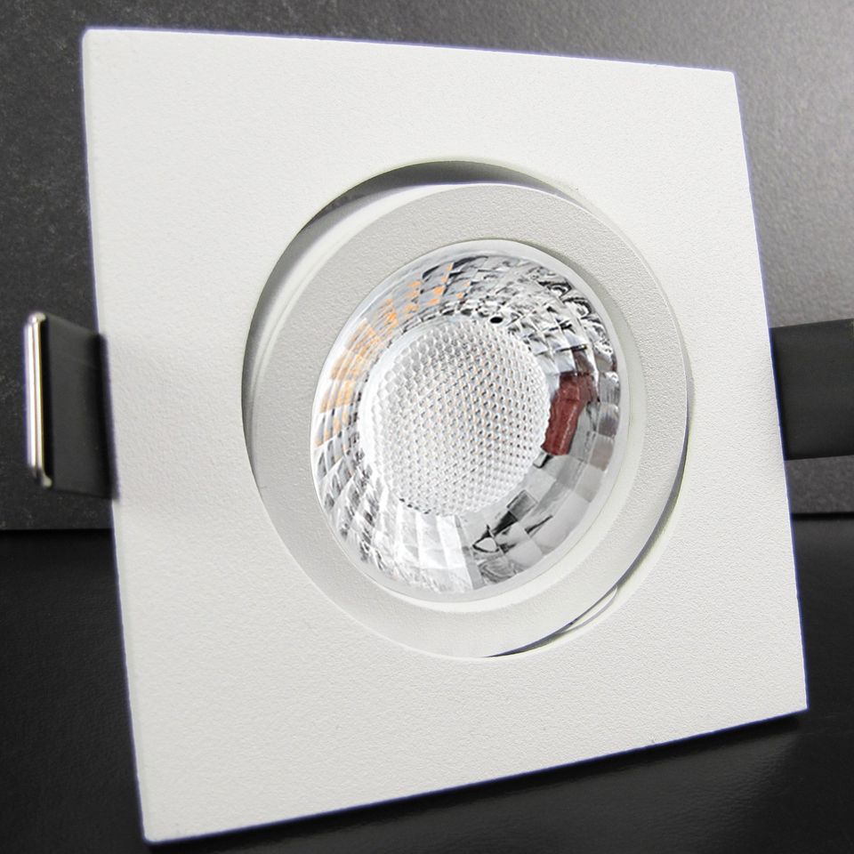 LED Einbaustrahler flach oder GU10 Spots schwenkbar Strahler opt. dimmbar 230V 5W Schwarz Weiß Einbauspots Deckenspots Deckenstrahler Einbauleuchten Aluminium in Lünen