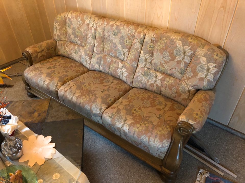 Couch Sofa Vintage Wohnzimmer Eiche massiv Federkern neuwertig in Dortmund