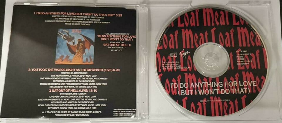 ❤️ MEAT LOAF CD - I`d do anything for love in Korschenbroich