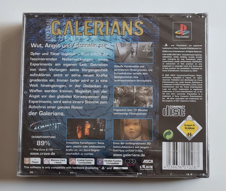 Playstation 1 PS1 Spiel - Galerians - Sealed & OVP in Riederich