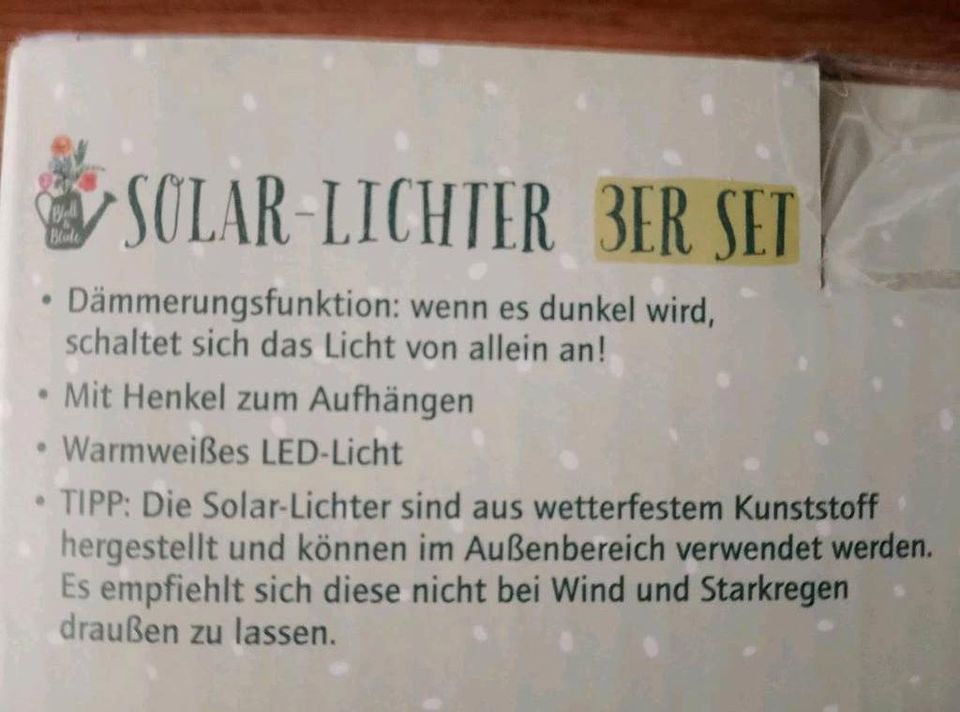 Solar Lichter 3er Set ( bitte den Text lesen.) in Oberhausen