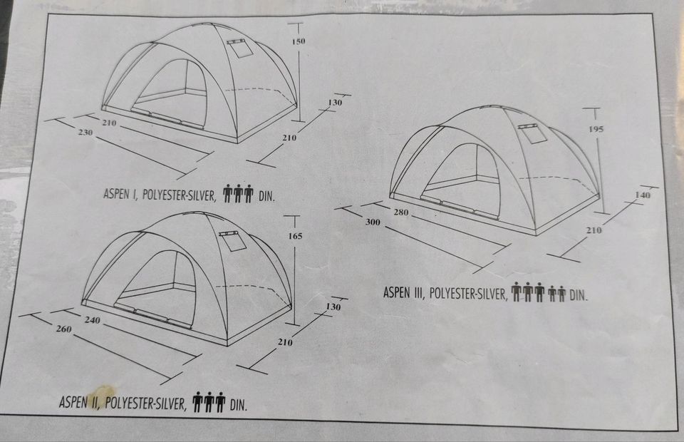 Zelt von "Mars" für Camping, Festival, Platz für 3 Personen, in Ziesar