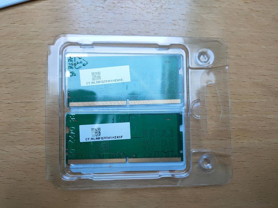 16GB NotebookRAM - 2x 8GB DDR5 SODIMM 1Rx16 PC5-4800B-SC0-1010-XT in Bissingen an der Teck