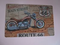 Route 66 Motorrad Schild Chopper, 30 x 20 cm Blechschild Hessen - Hünfelden Vorschau