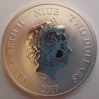 2 Dollars Niue Year of the Rooster, Hahn, Silber 2017 Sachsen-Anhalt - Aschersleben Vorschau