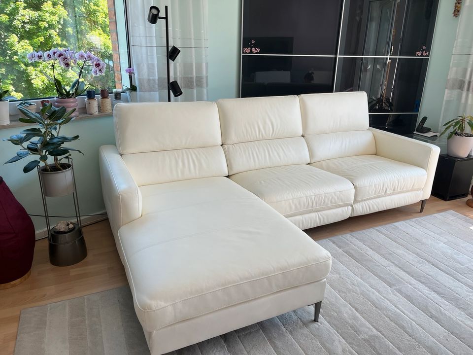 Sofa, Leder Sofa, Ecksofa, Couch In Farbe Elfenbein in Hamburg