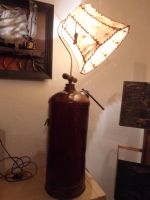 Lampe Upcycling  vintage  Unikat Stehlampe Lederlampenschirm Thüringen - Erfurt Vorschau