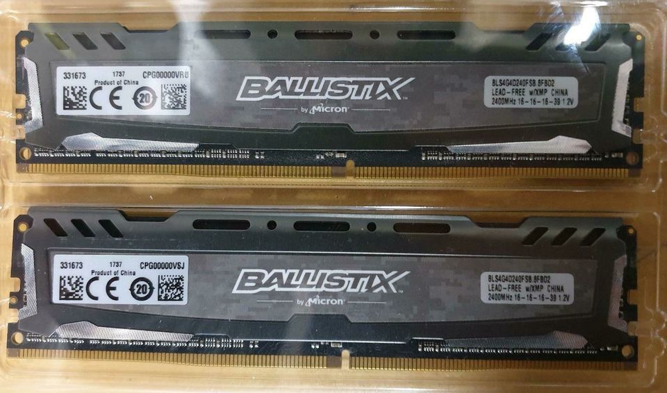 Ballistix Sport DDR 4 2×4 GB 2400 MHz Arbeitsspeicher Neu in Berlin