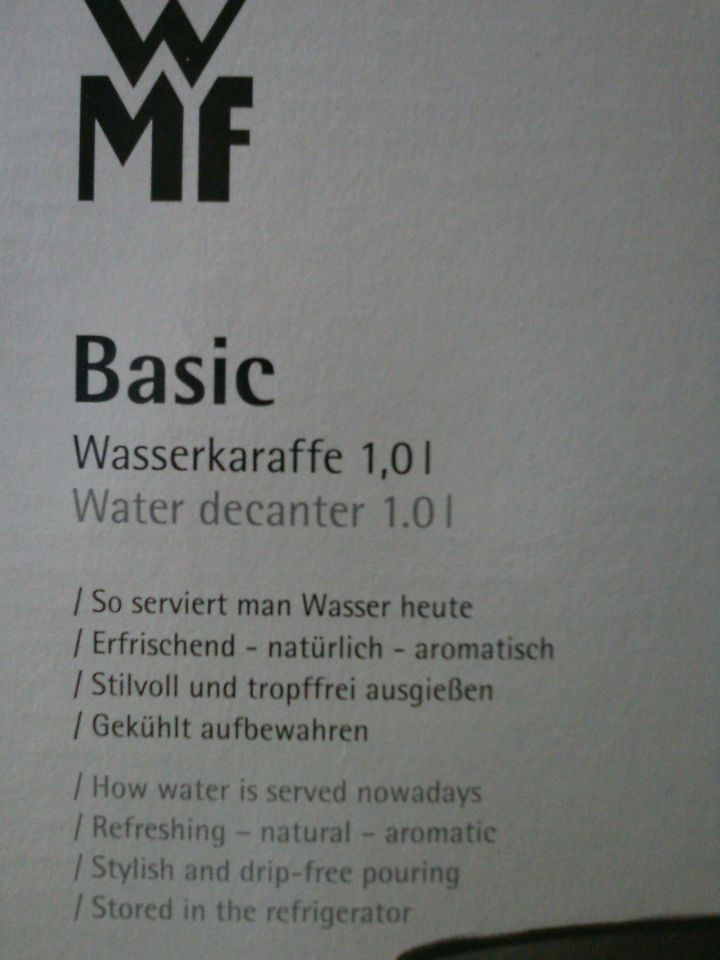 Wmf Basic Wasserkaraffe 1,0 Edelstahl Cromargan Neu in Vogtsburg