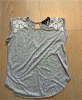 Grau meliertes T-Shirt Blumen Glitzer Hessen - Echzell  Vorschau