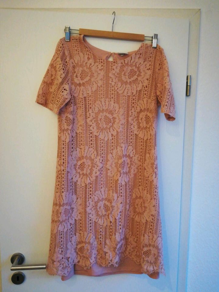 Pep Altrosa Blumen Muster Kleid Kurzarm Gr. 38/40 in Duisburg