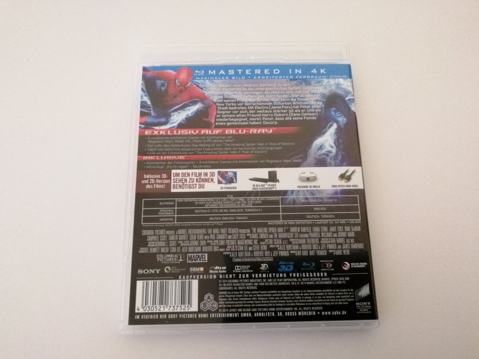 Blu Ray 2D 3D The Amazing Spider Man 2 Pappschuber in Hagenburg