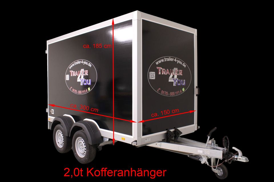 Kofferanhänger 2,0t Wörmann Polycase 2030/151 in Korntal-Münchingen