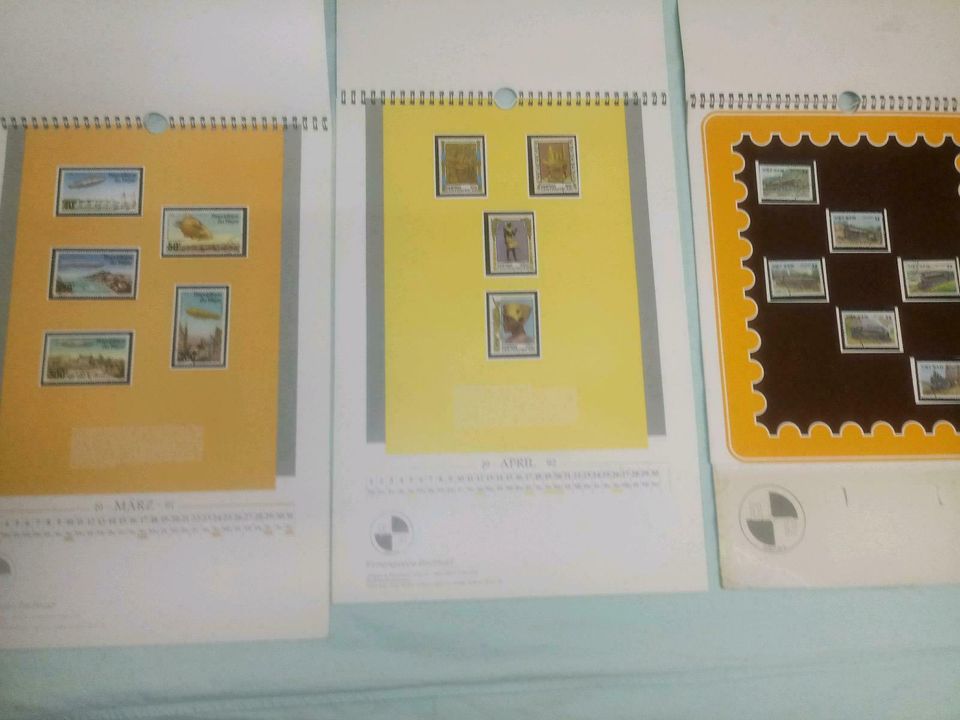 3 Briefmarkenkalender 1986,1991,1992 der Firmengruppe Bischkopf in Gierschnach