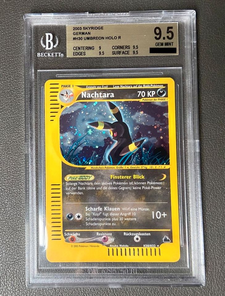 Pokemon BGS 9,5 Umbreon Nachtara H30 Sykridge No Glurak Gold PSA in Mannheim