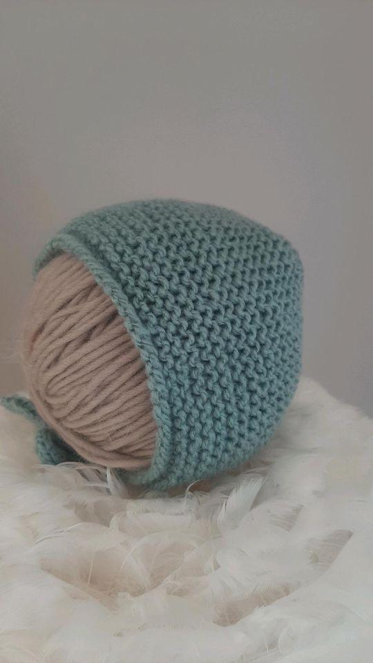 Baby-Mütze handgestrickt bonnet 62realborn toddler reborn born❤ in Haan