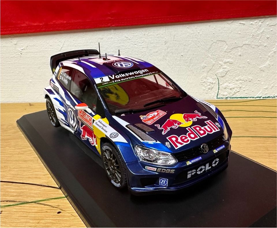 Rallye Monte Carlo 2015 VW Polo-R WRC 1:18 Modellauto Red-Bull in Nürnberg (Mittelfr)