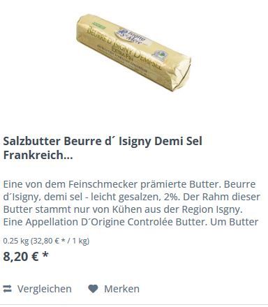 Isigny Luxus Butter Gutscheine in Frankreich gültig 6 € für 3 € in Köln