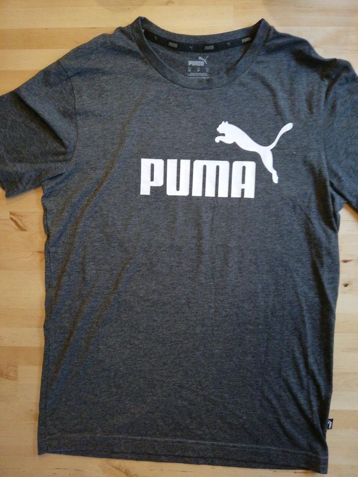 Puma T-Shirt XS dunkelgrau meliert neuwertig in Marsberg