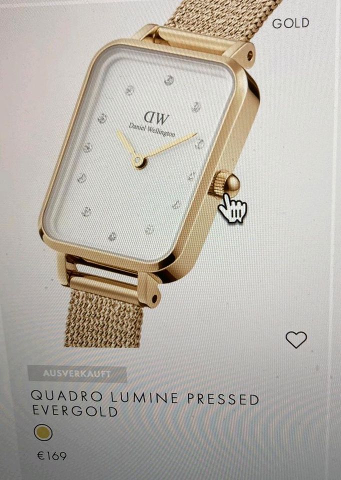 Damen Armbanduhr Quadro Lumine Pressed Evergold in Büdingen