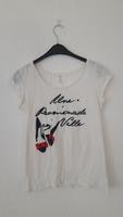 Luftiges T-shirt weiß mit Print Gr. 34/36 Bayern - Lichtenfels Vorschau