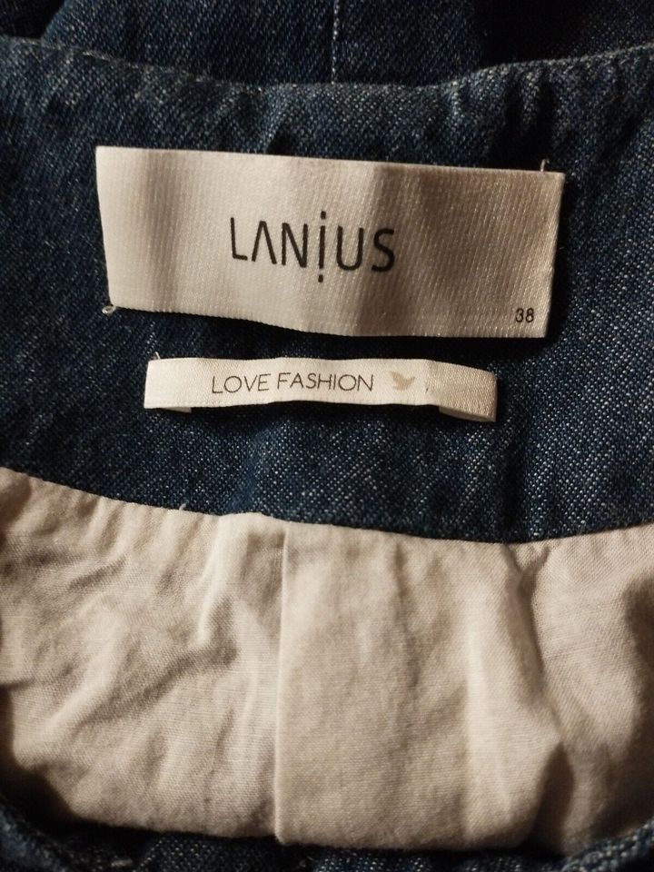 Lanius Gr 38 Jacke Damen Blau Lang vorne Haken Leinen gradlinig in Köln