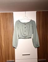 gecrinkelte Bluse | schulterfrei | bauchfrei | H&M | mattgrün Bayern - Vohenstrauß Vorschau
