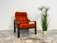 WMK Formschöner und sehr gut erhaltener skandinavischer Relaxsessel mit gestepptem samtartigem Originalbezug # Sessel Loungesessel Lesesessel Clubsessel Freischwinger Vintage Design Space Age Retro Friedrichshain-Kreuzberg - Friedrichshain Vorschau