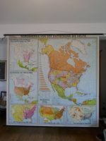 Schöne, alte Wandkarte/ Schulkarte von Nordamerika, USA, vintage Niedersachsen - Sarstedt Vorschau