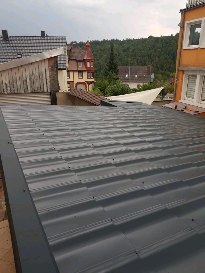 Garagen Dach und Terrassen Dach mit Blech eindecken in Dunningen