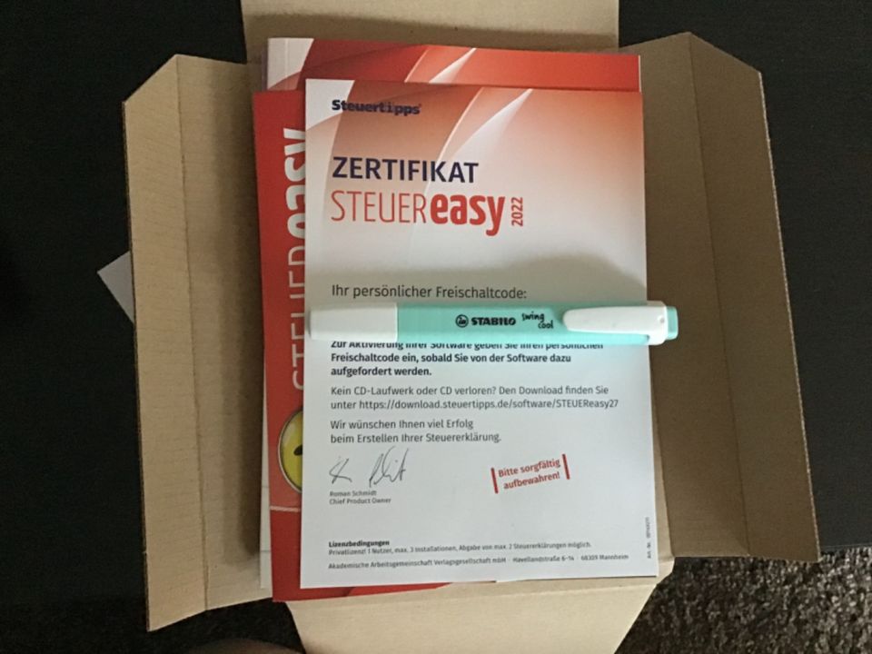 Steuersoftware Steuer easy 2022 für das Steuerjahr 2021 in Diepholz