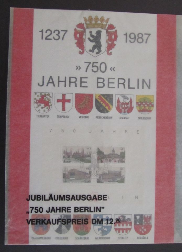 Berlin - Jubiläumsblatt "750 J. Berlin" sehr schön in Selb