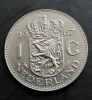 1 Guldenmünze Niederlande 1967, Porträt Königin Juliana, Nickel Niedersachsen - Dornum Vorschau