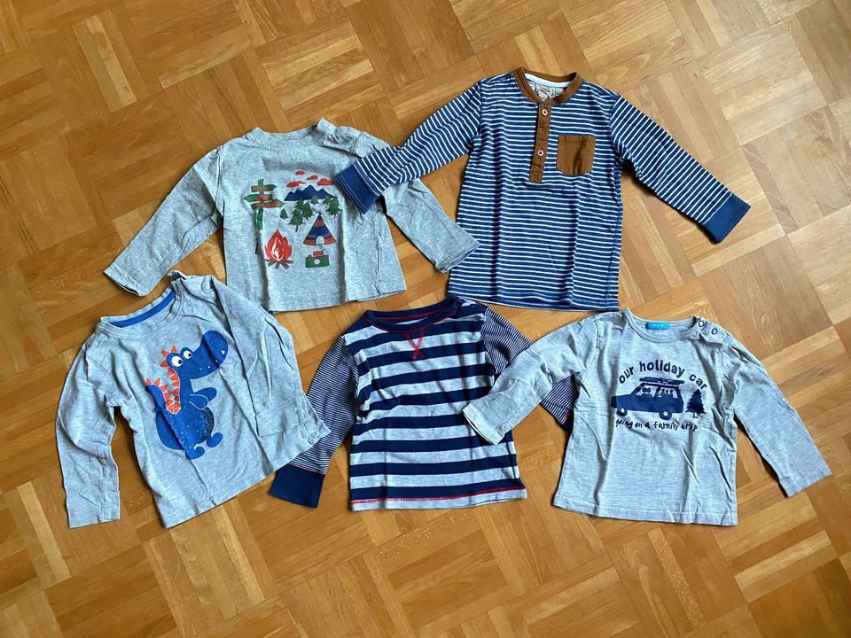 5 Langarmshirts Longsleeve T-Shirts Kinder Größe 86 Hema, H&M in Köln