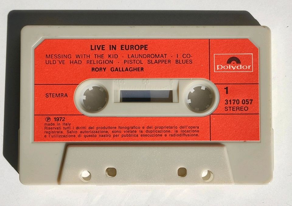 Kassette "Rory Gallagher - Live in Europe" in Tübingen