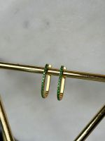 Grüne Ohrringe Gold 18k 925 Smaragd grün zierliche U-Creolen Nordrhein-Westfalen - Datteln Vorschau