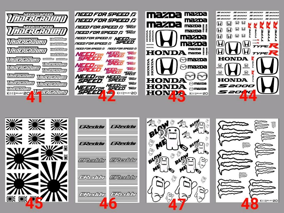 JDM / Tuning Decals (Sets) Maßstab 1:18 / 1:24 in Bad Königshofen