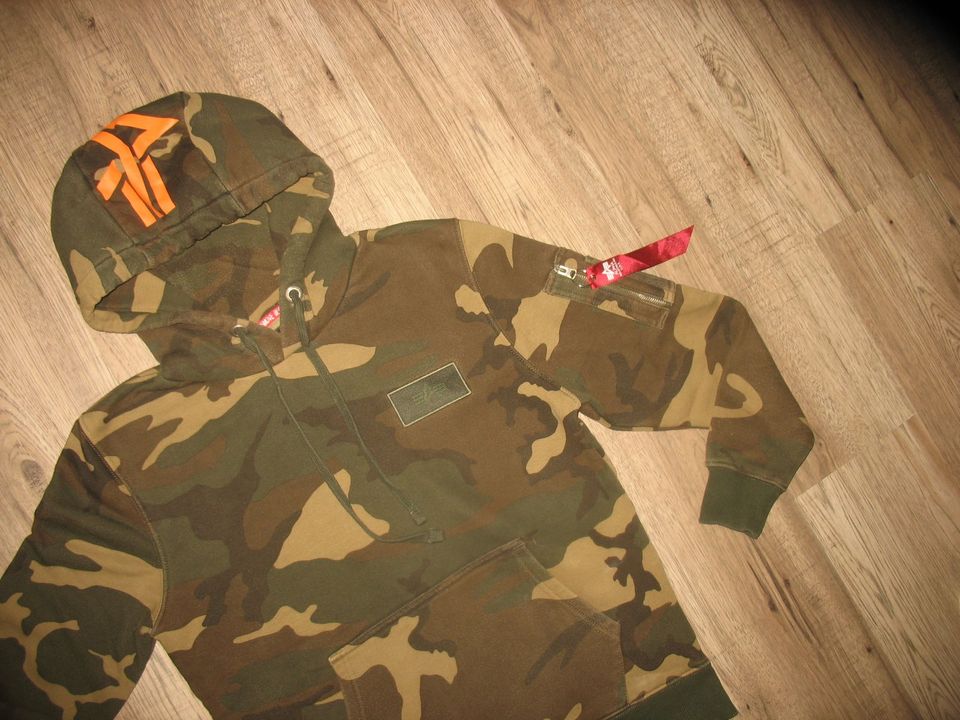 Alpha Industries Print Camo Camouflage Tarn Pullover Hoodie in Bochum