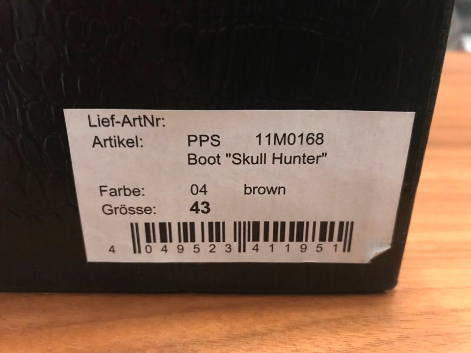 Philipp Plein Luxus Stiefel Boots Schuhe Skull Hunter Gr. 43 brau in Gelsenkirchen