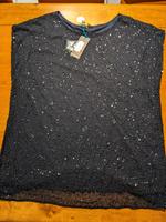 Pailletten Top dunkelblau schick elegant oversize Bayern - Weihenzell Vorschau