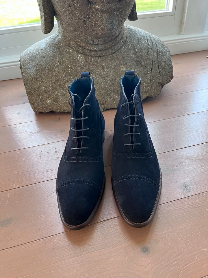 Stiefelette Wildleder Budapester 45 blau, wie neu Brett & Sons in Nortorf