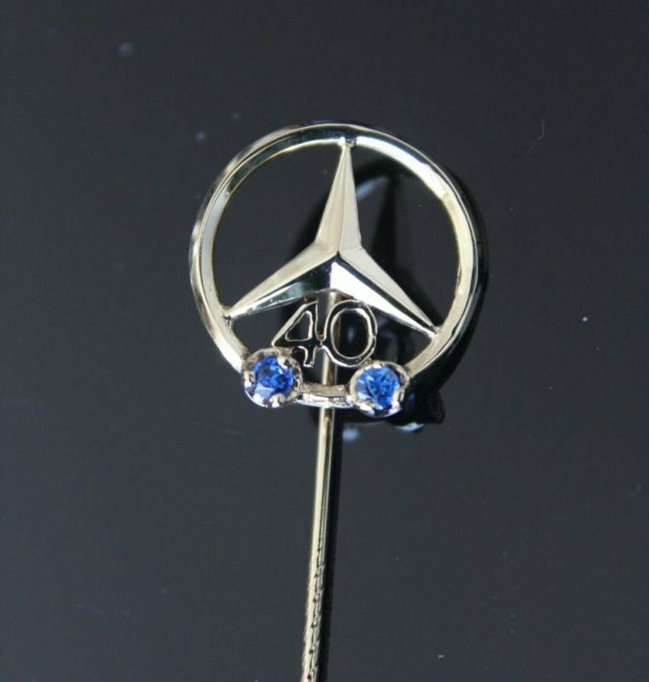 Mercedes Benz 40 Jahre Dienstjubiläum Pin Brosche 585 Poliert Neuwertig Top Versand Händler DHL Geschenk Echt in Igel